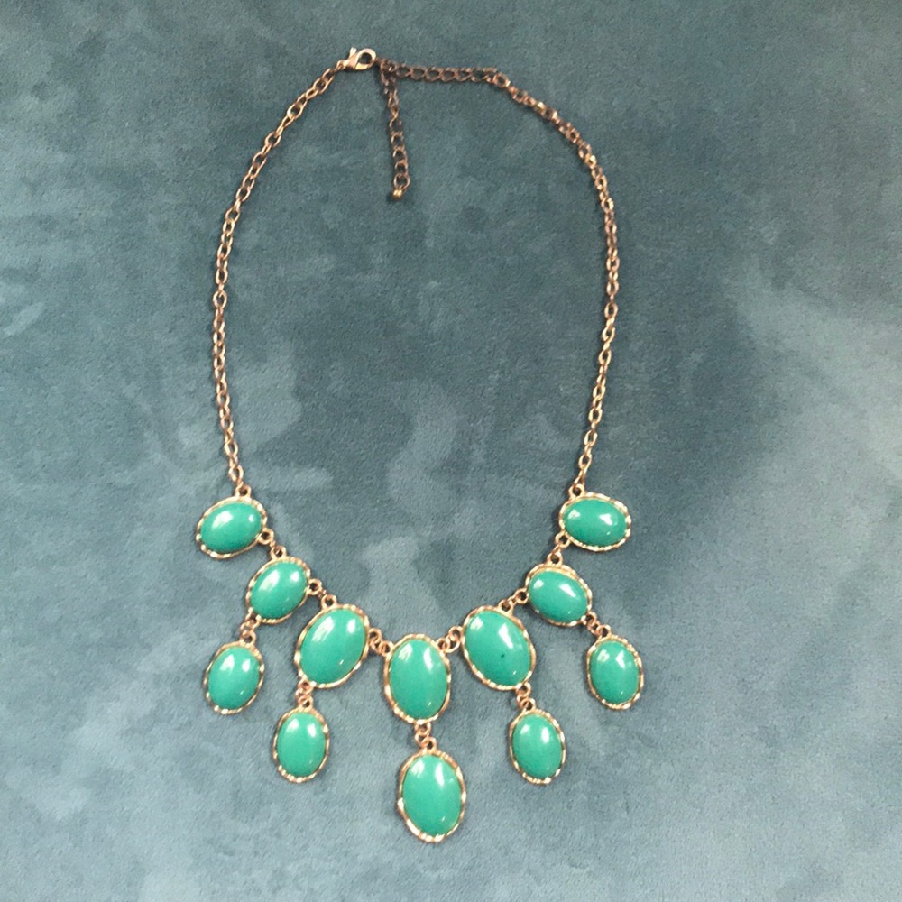 Gold and turquoise statement necklace